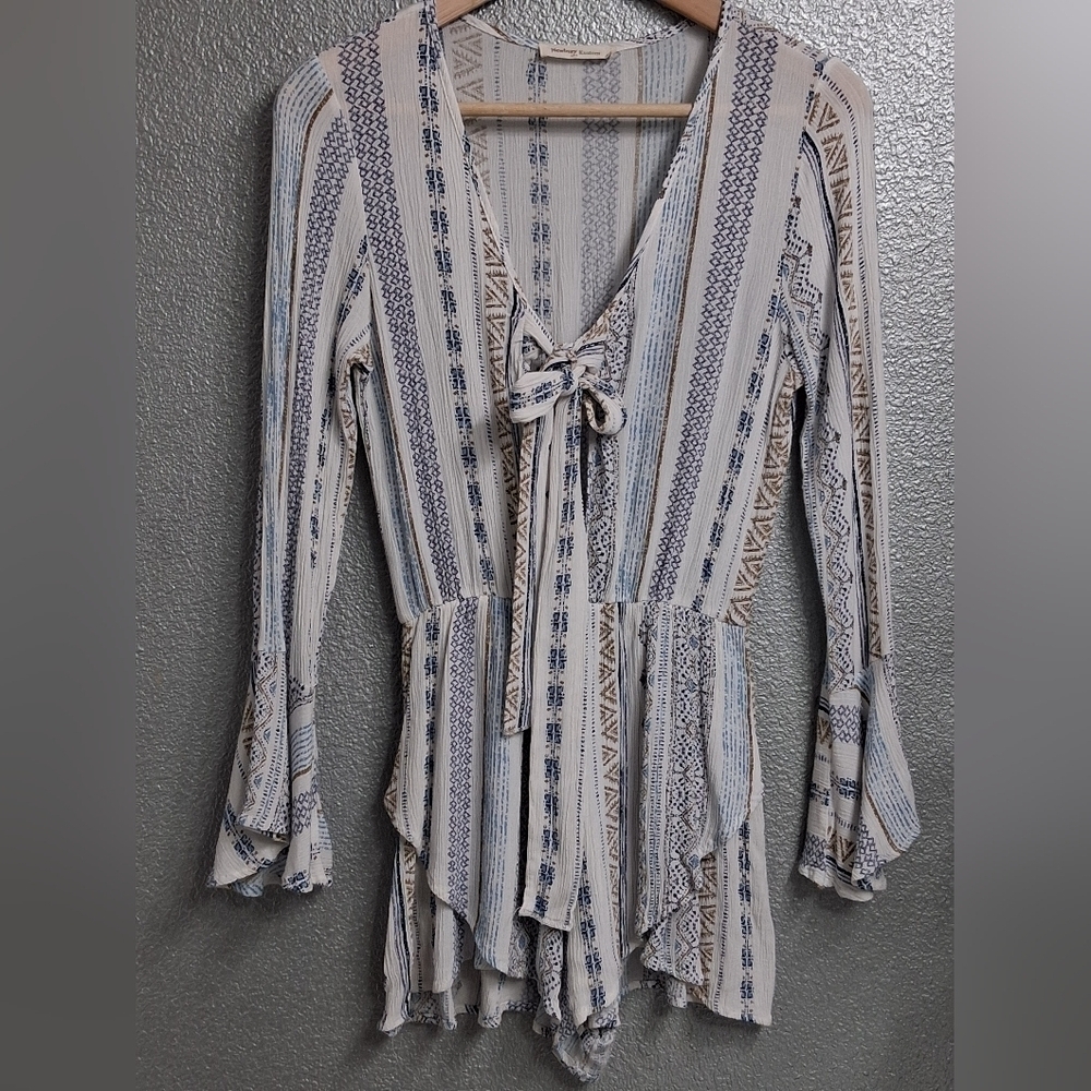 Newbury Kustom Bohemian Romper  With Open Tie  Front